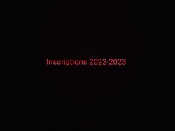 INSCRIPTIONS 2022-2023