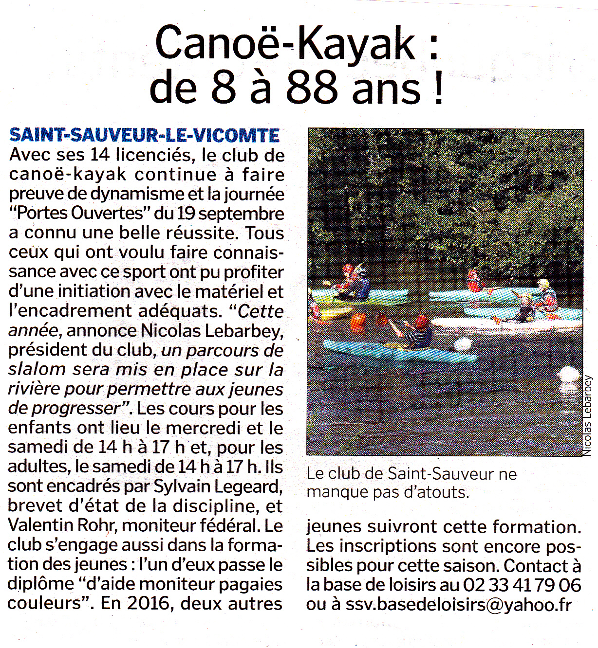 kayak saint sauveur le vicomte